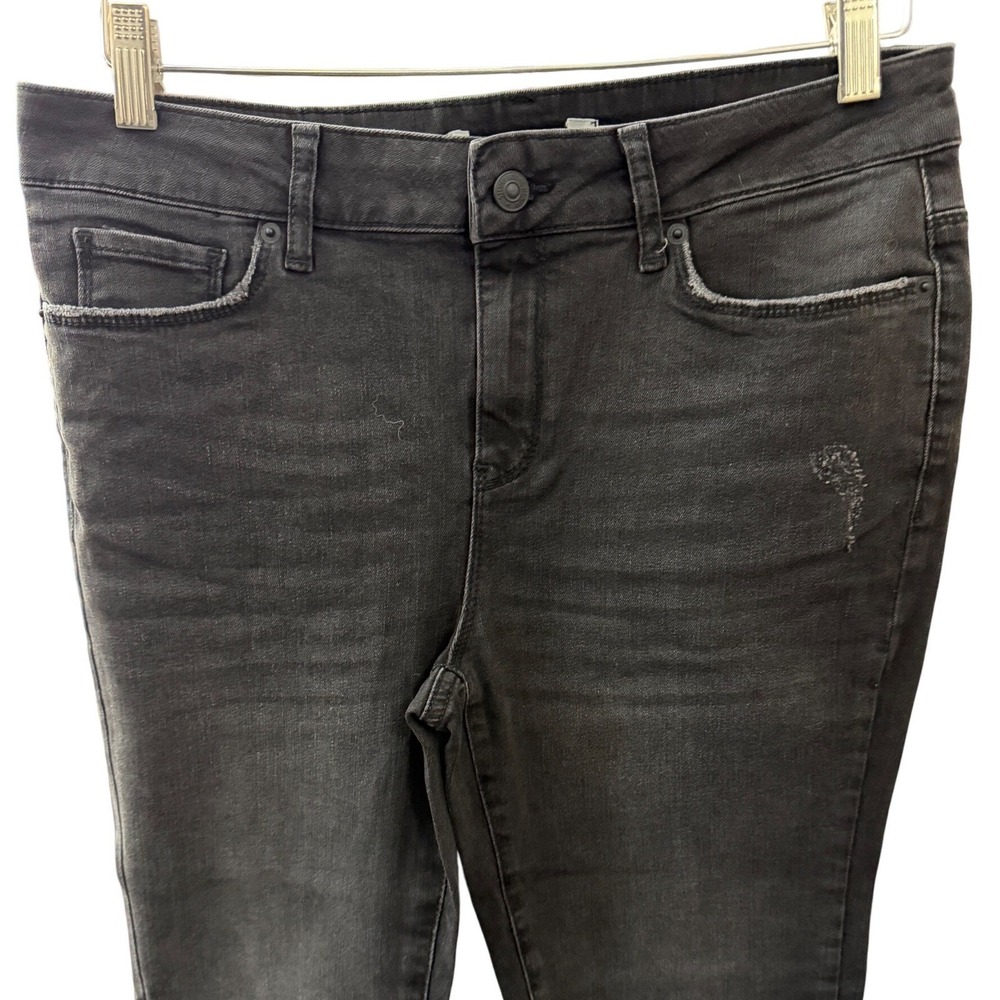 Vero Moda Denim Skinny Jeans Womens 32/30 Black New Distressed Raw Hem Pants